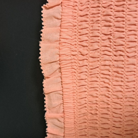 Black Tape Cotton Smocked Babydoll Dress in Coral Cloud SM - Picture 7 of 11